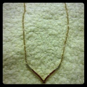 ruby and diamond Chevron 10K gold necklace. SOLD