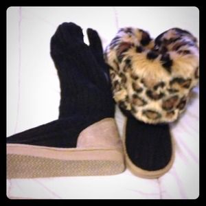 Pink Victoria's Secret slipper boots