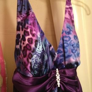 A beautiful animal print prom dress