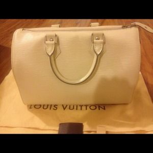 Louis Vuitton White Speedy 25 handbag Epi leather