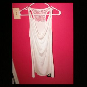 Cowl Neck Lace Back Cotton Dress