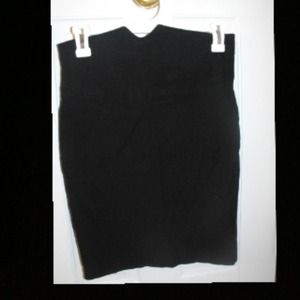 Black High Waisted Skirt with Lace Up Back Detail