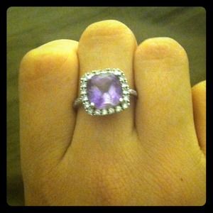 Zales amethyst ring white gold with diamonds