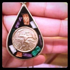 VINTAGE REAL SILVER STATEMENT PIECE NECKLACE