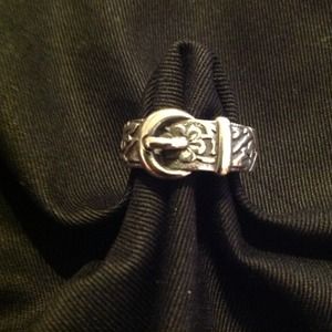 New James Avery Floral Belt&Buckle Ring Silver7
