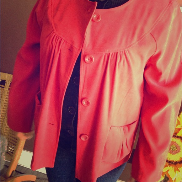 Jackets & Blazers - Reserved /Red ultra-suede jacket - light weight