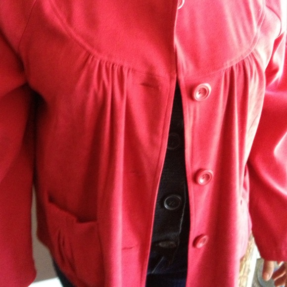 Reserved /Red ultra-suede jacket - light weight - Picture 2 of 4