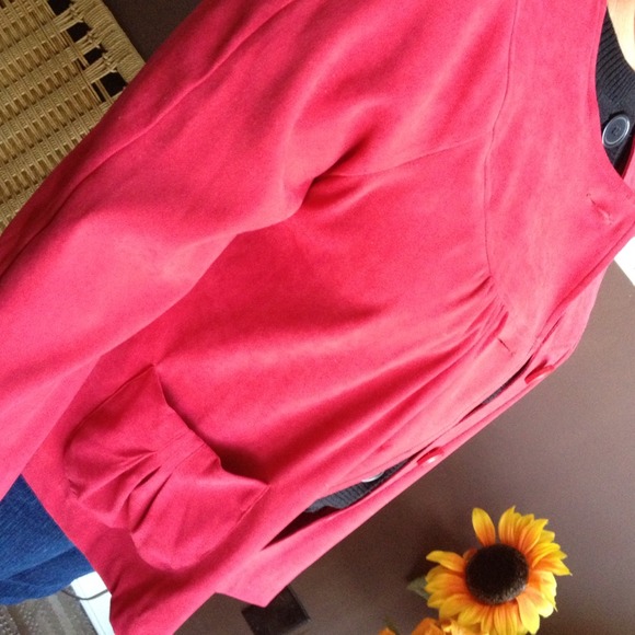 Reserved /Red ultra-suede jacket - light weight - Picture 3 of 4