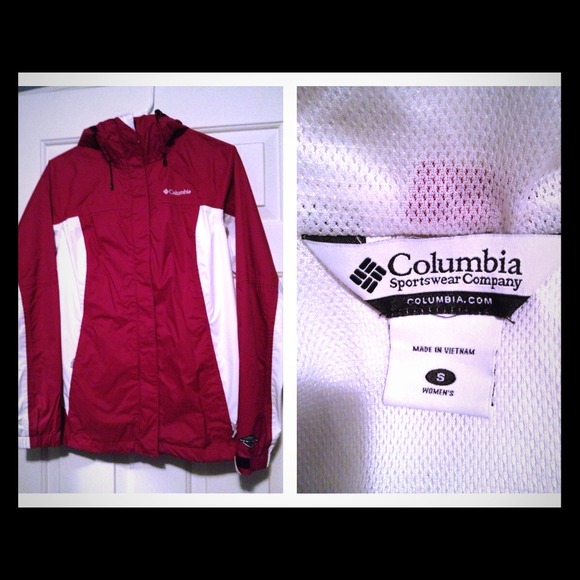 Reserved- COLUMBIA purple and white rain jacket