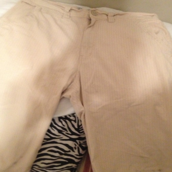Khaki pinstripe men's shorts