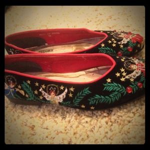 SOLD! Vintage velvet "Christmas Shoes"
