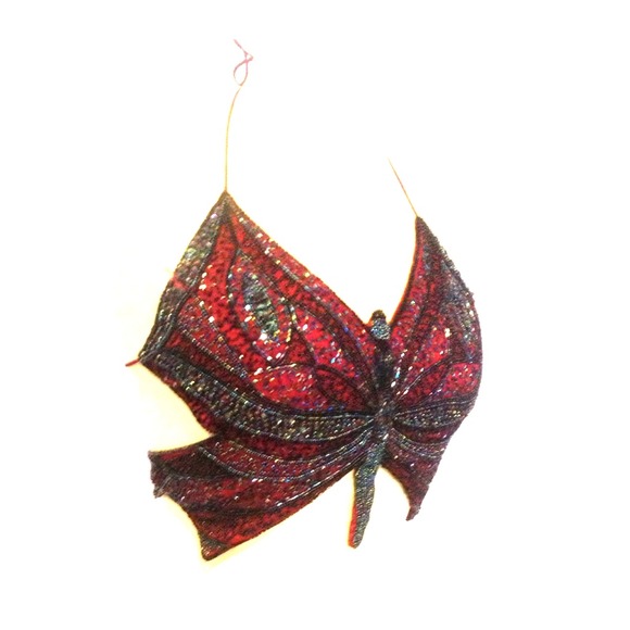 Beaded butterfly top