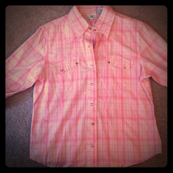 *SOLD*Pin plaid western button up