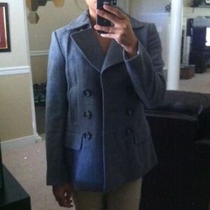 Banana Republic Gray Italian Wool Peacoat