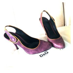 Reduced D&G purple sling backs