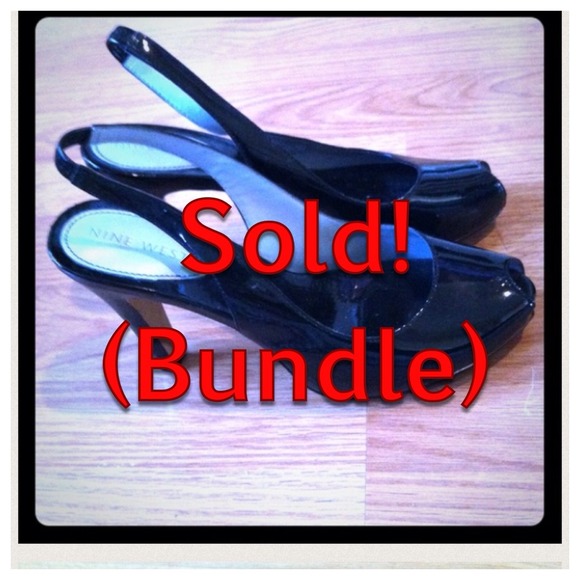 🚫🚫SOLD🚫🚫Nine west patent peep toe pumps