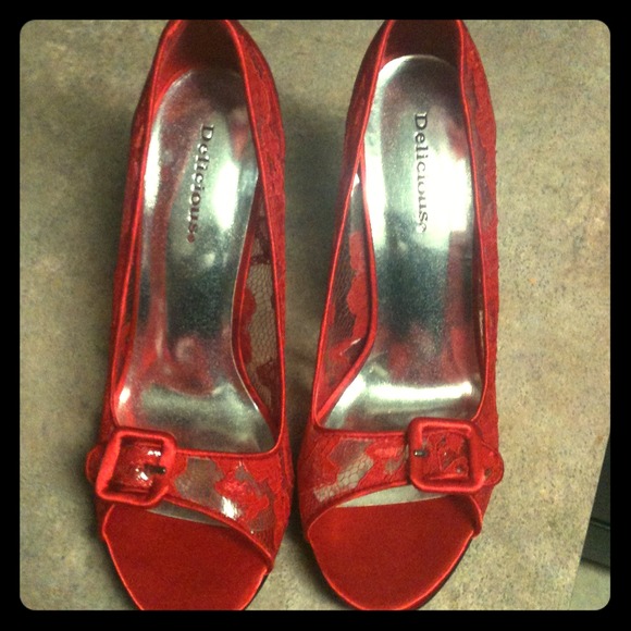 Never been worn red lace shoes!