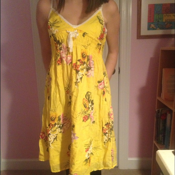yellow floral dress