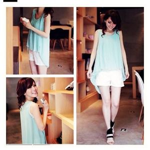 Hi-low blouse