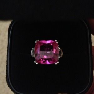Lab created pink sapphire ring