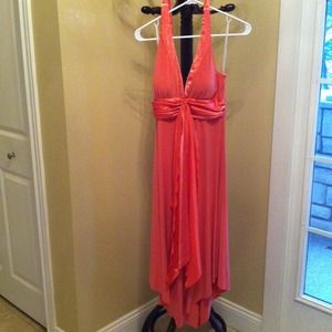 Coral colored halter dress