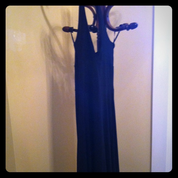 Above knee black halter dress