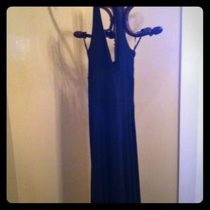 Above knee black halter dress