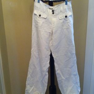 White, wide leg pants