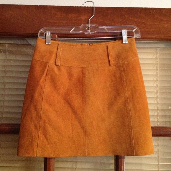 Suede bebe mini skirt - great color for fall!