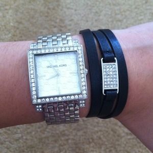 Michael Kors Jewelry - NEW Michael Kors Black Leather Wrap Bracelet Michael Kors Jewelry - NEW Michael Kors Black Leather Wrap Bracelet