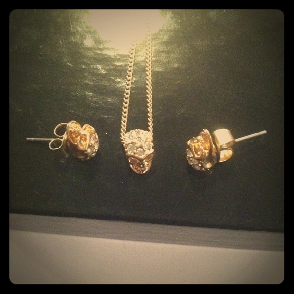 💀Mini skull studs and necklace set💀 - Picture 1 of 4
