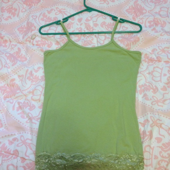 Green lace camisole
