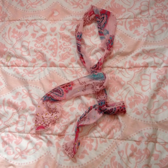 Pink scarf, belt, sash, headband