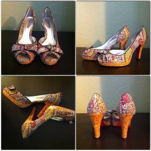 Paisley/flower print heels.