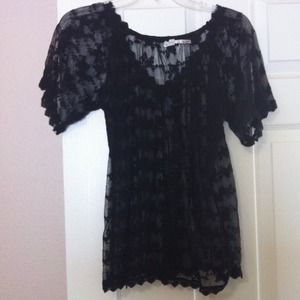 *TRADED!*Blue bird shear lace top. Like new!