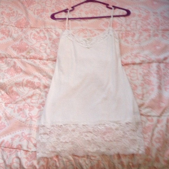 White lace long camisole