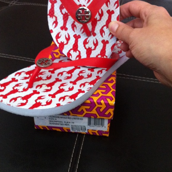 Tory Burch lobster flip flops
