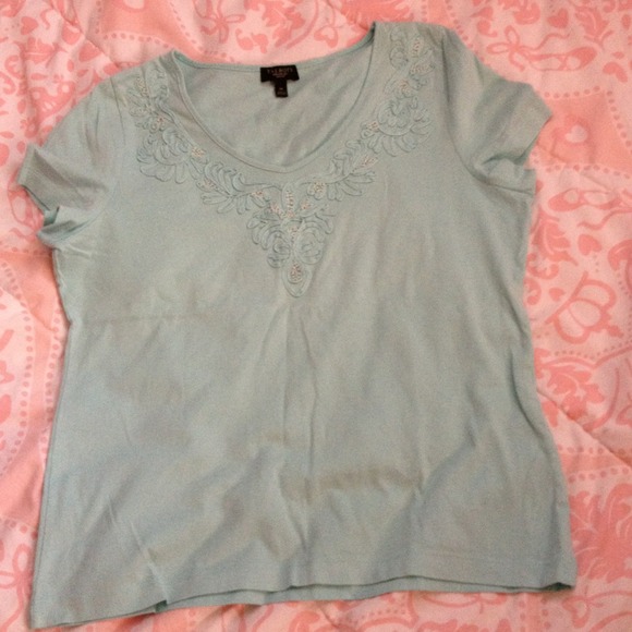 Blue Talbots embellished tshirt