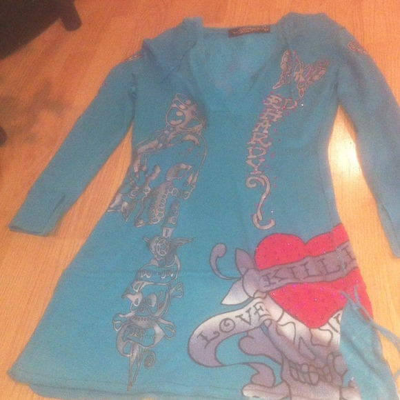 Ed hardy tunic sweater - Picture 1 of 2