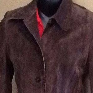 Chocolate brown suede jacket size L