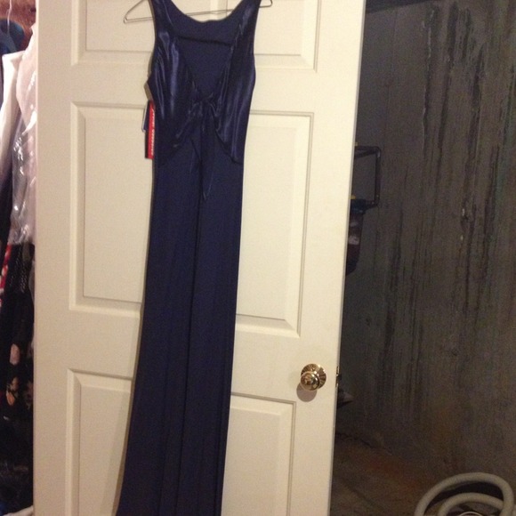 Long Navy sleeveless dress