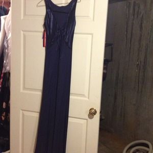 Long Navy sleeveless dress