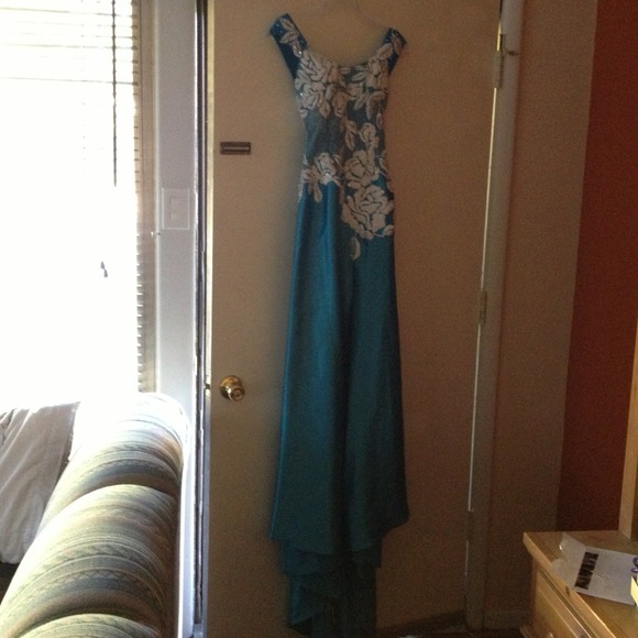 Jovani blue pageant gown