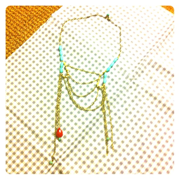 Turquoise and gold necklace!