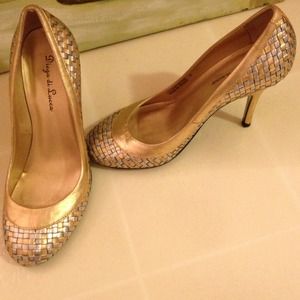 Silver and gold heels