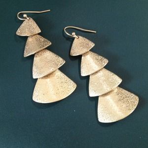 Gold layered triangle links earrings