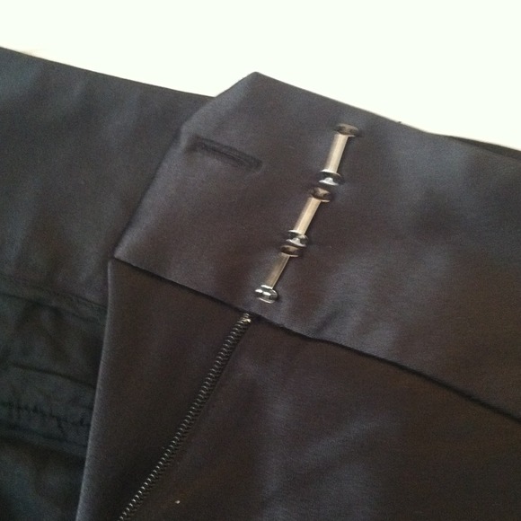 Black Satin-Look Pants - Picture 2 of 3