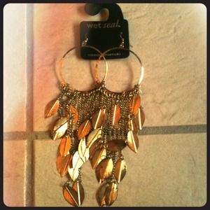 Gold Feather Earrings