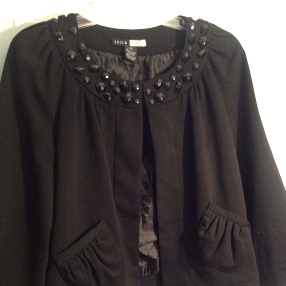Sold....Black 3/4 stone elegant jacket.