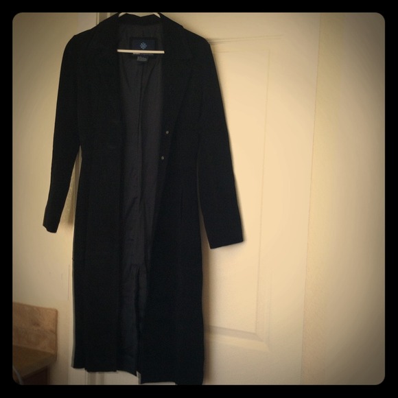 Black leather coat.